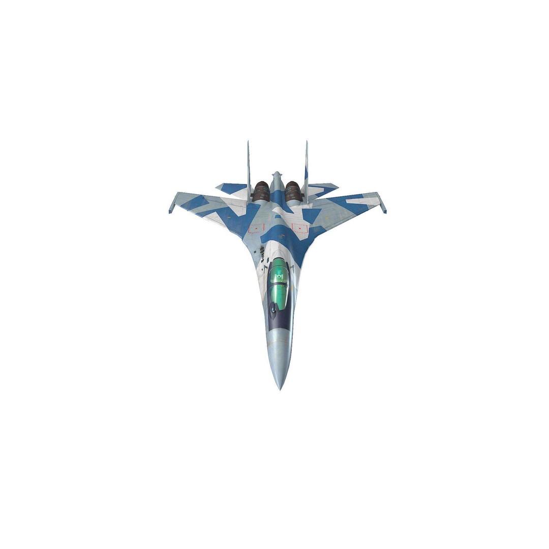 Sukhoi Su-35 3D Model – Low Poly Game-Ready Fighter Jet, FBX - View 16