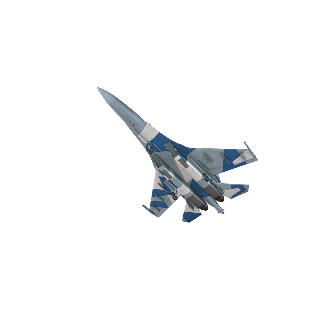 Sukhoi Su-35 3D Model – Low Poly Game-Ready Fighter Jet, FBX - View 17