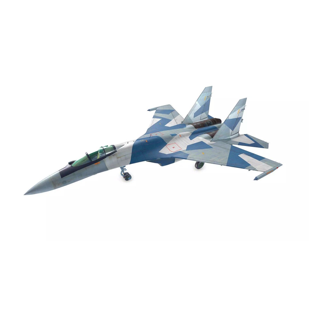Sukhoi Su-35 3D Model – Low Poly Game-Ready Fighter Jet, FBX - View 2