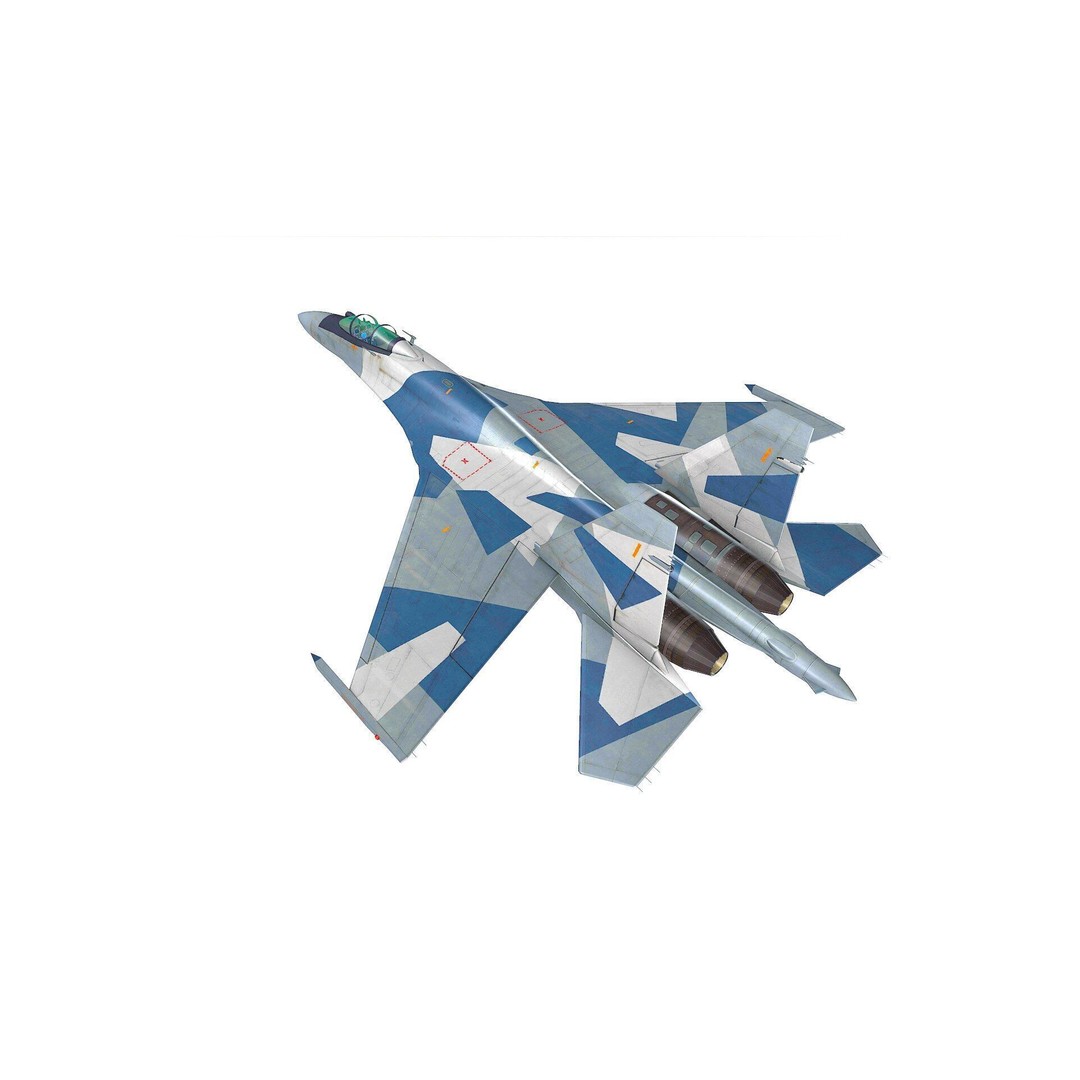 Sukhoi Su-35 3D Model – Low Poly Game-Ready Fighter Jet, FBX - View 5