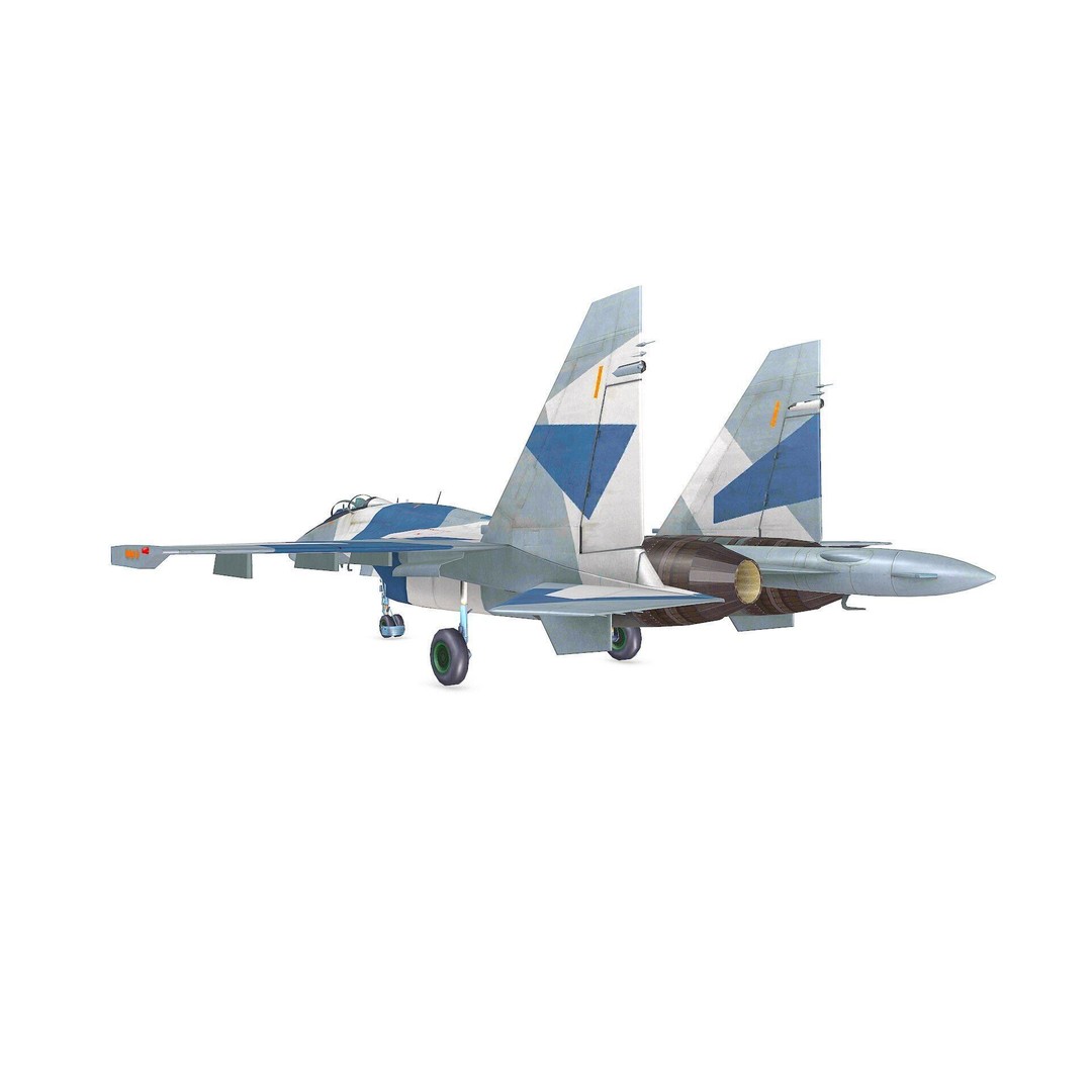 Sukhoi Su-35 3D Model – Low Poly Game-Ready Fighter Jet, FBX - View 6