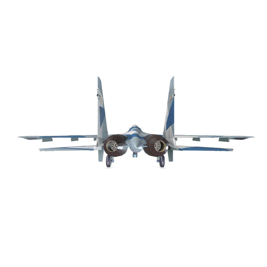 Sukhoi Su-35 3D Model – Low Poly Game-Ready Fighter Jet, FBX - View 7