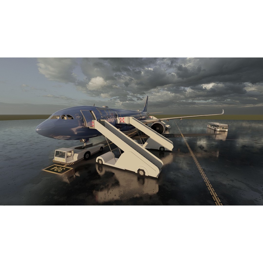 Airbus A330-202 3D Model – Detailed Aircraft Asset for Rendering - View 11