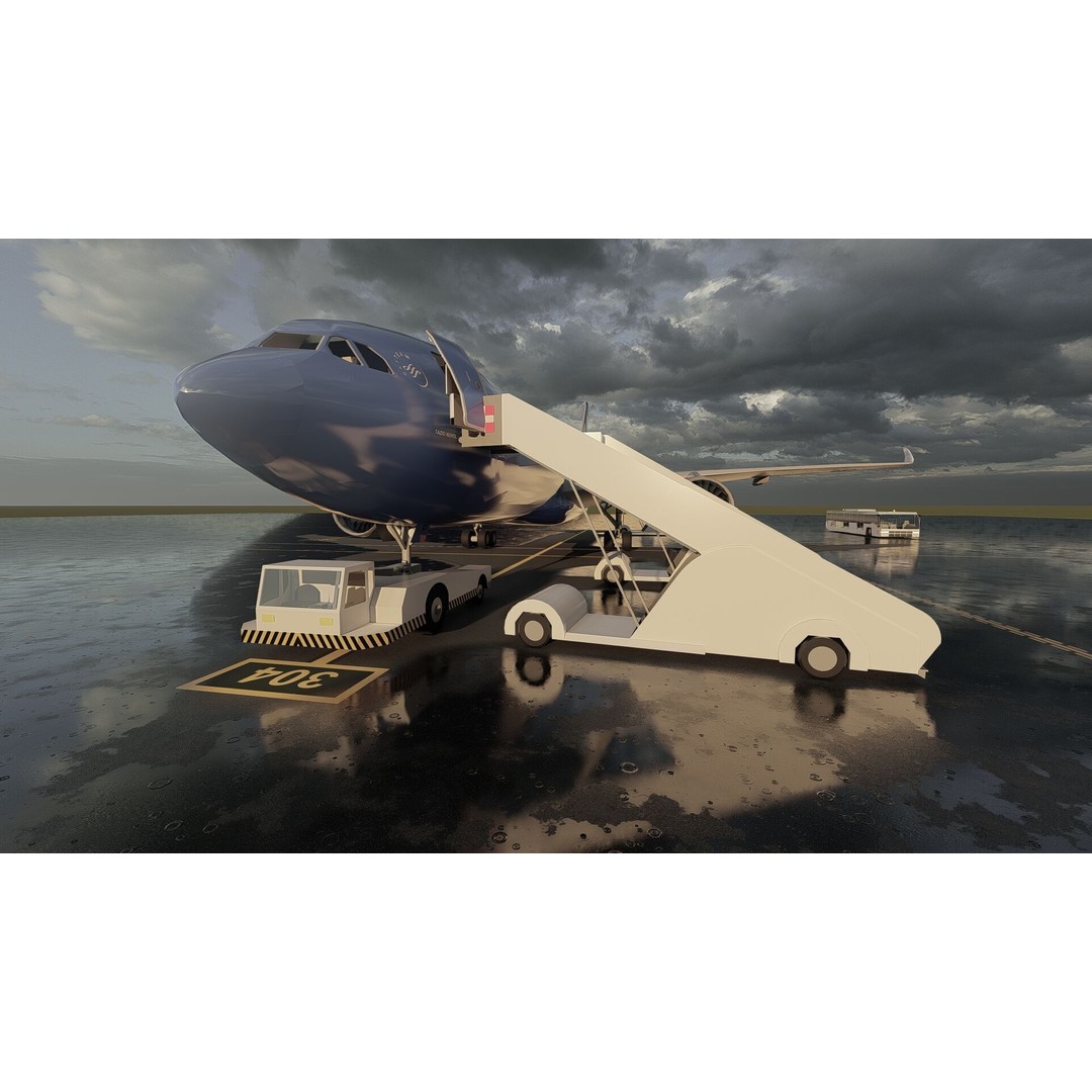 Airbus A330-202 3D Model – Detailed Aircraft Asset for Rendering - View 12