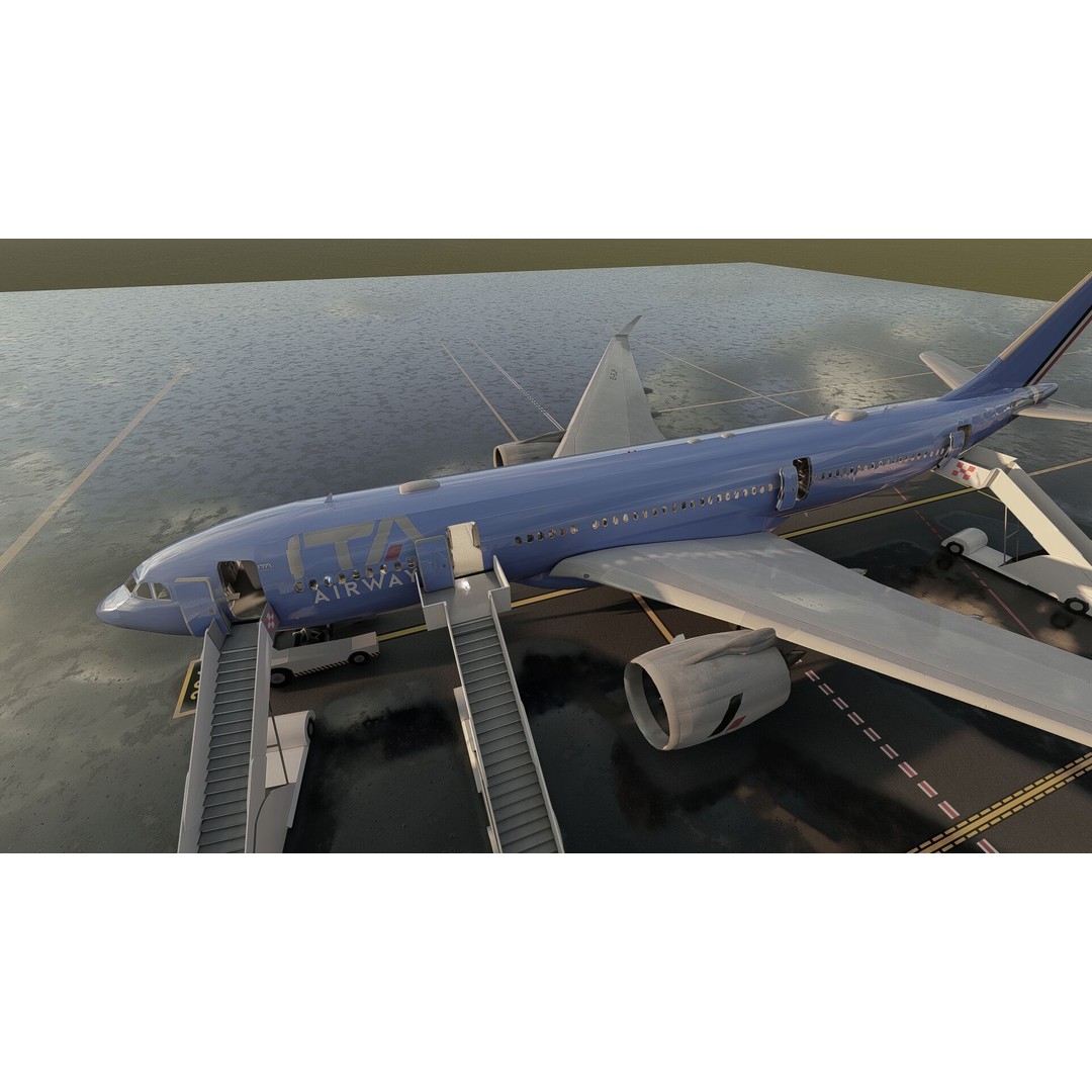 Airbus A330-202 3D Model – Detailed Aircraft Asset for Rendering - View 16