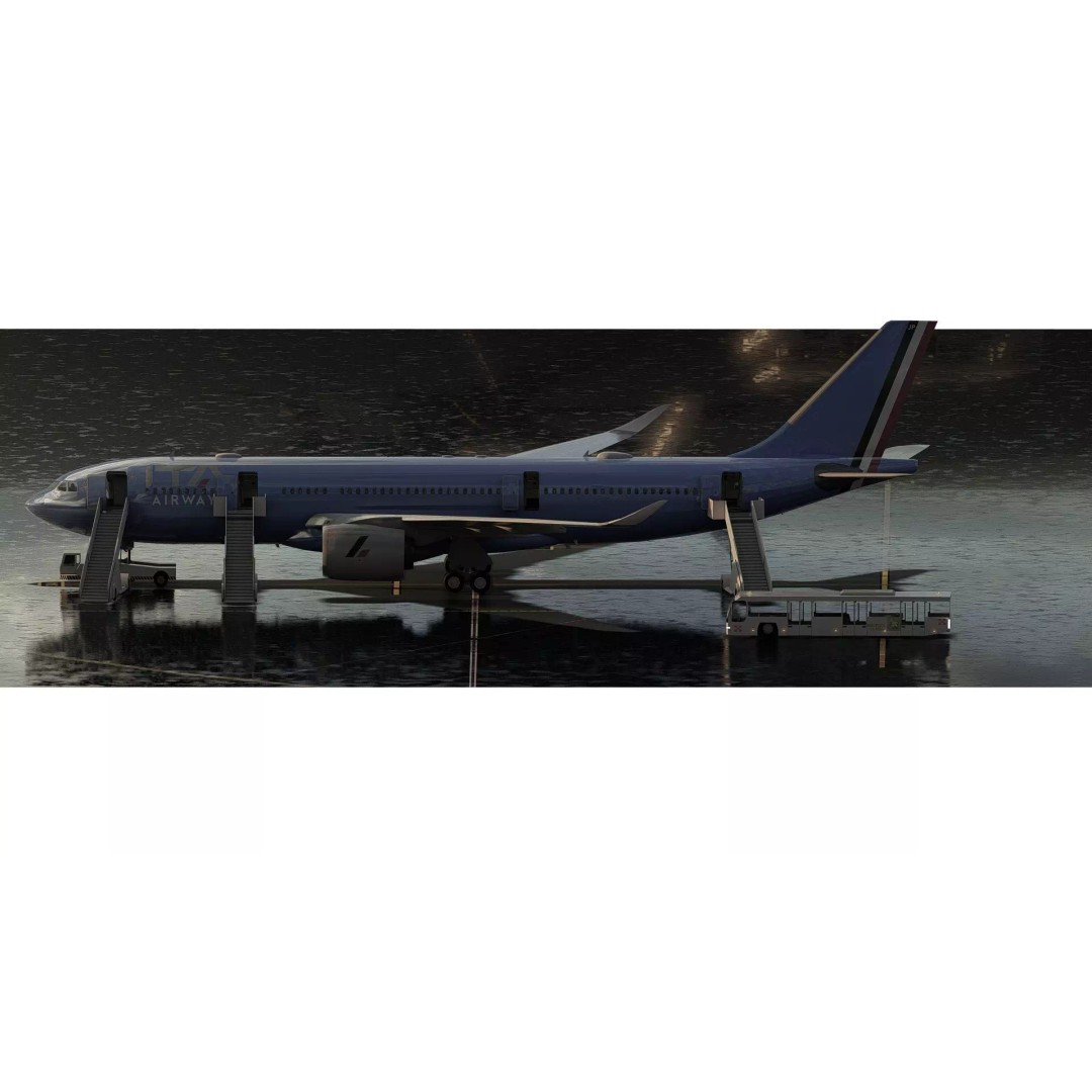 Airbus A330-202 3D Model – Detailed Aircraft Asset for Rendering - View 2