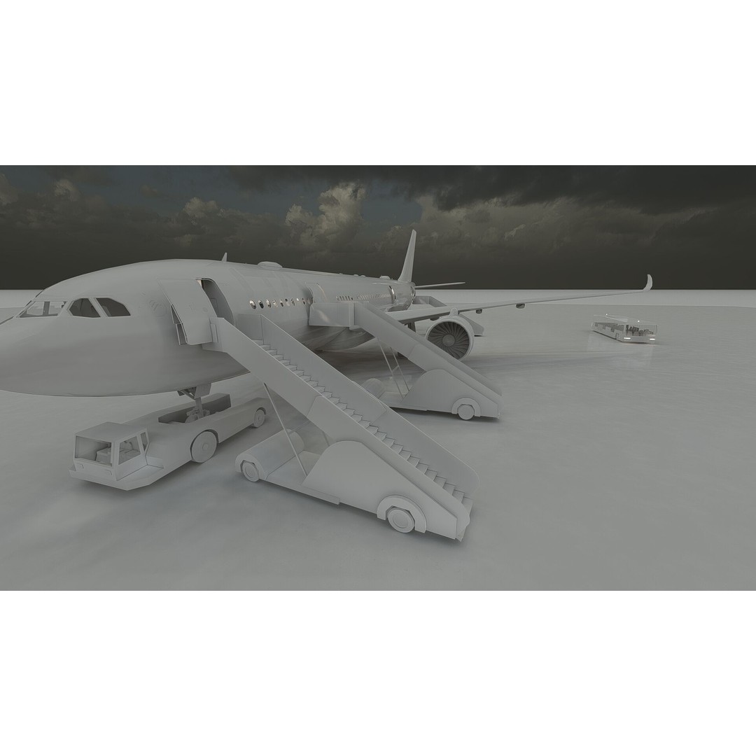 Airbus A330-202 3D Model – Detailed Aircraft Asset for Rendering - View 32