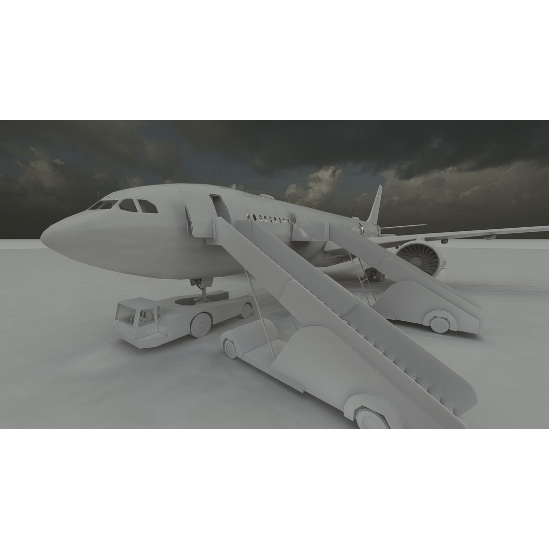 Airbus A330-202 3D Model – Detailed Aircraft Asset for Rendering - View 33