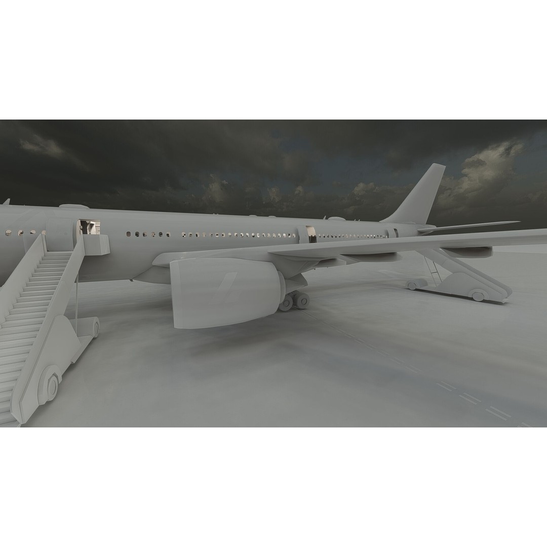 Airbus A330-202 3D Model – Detailed Aircraft Asset for Rendering - View 34