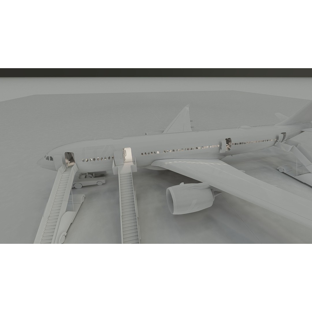 Airbus A330-202 3D Model – Detailed Aircraft Asset for Rendering - View 35