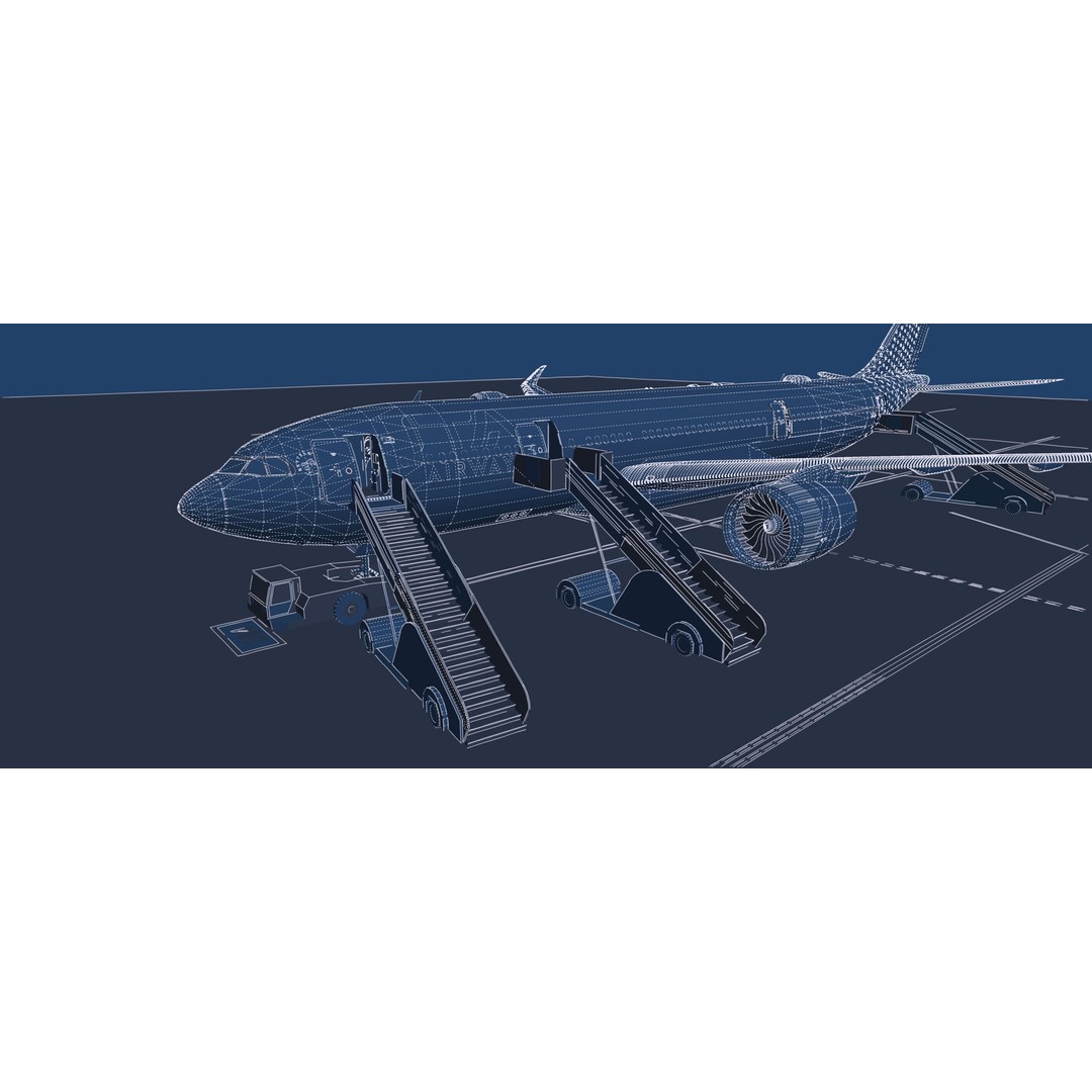 Airbus A330-202 3D Model – Detailed Aircraft Asset for Rendering - View 43
