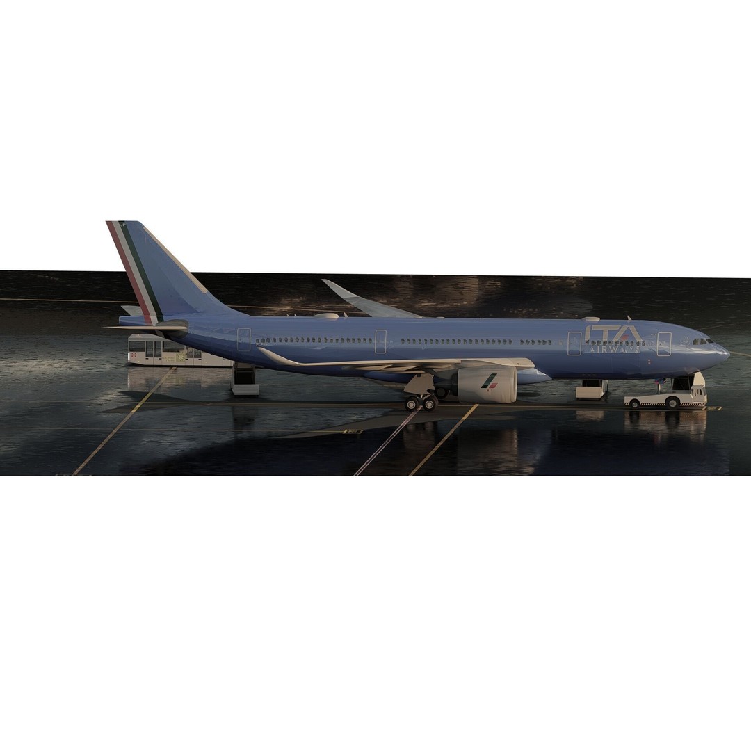 Airbus A330-202 3D Model – Detailed Aircraft Asset for Rendering - View 6