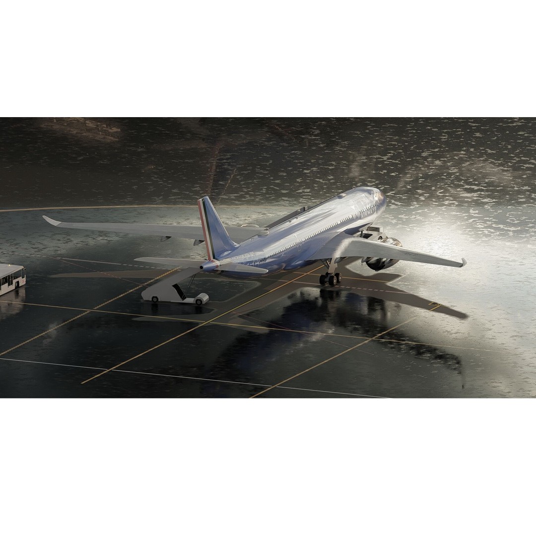 Airbus A330-202 3D Model – Detailed Aircraft Asset for Rendering - View 7