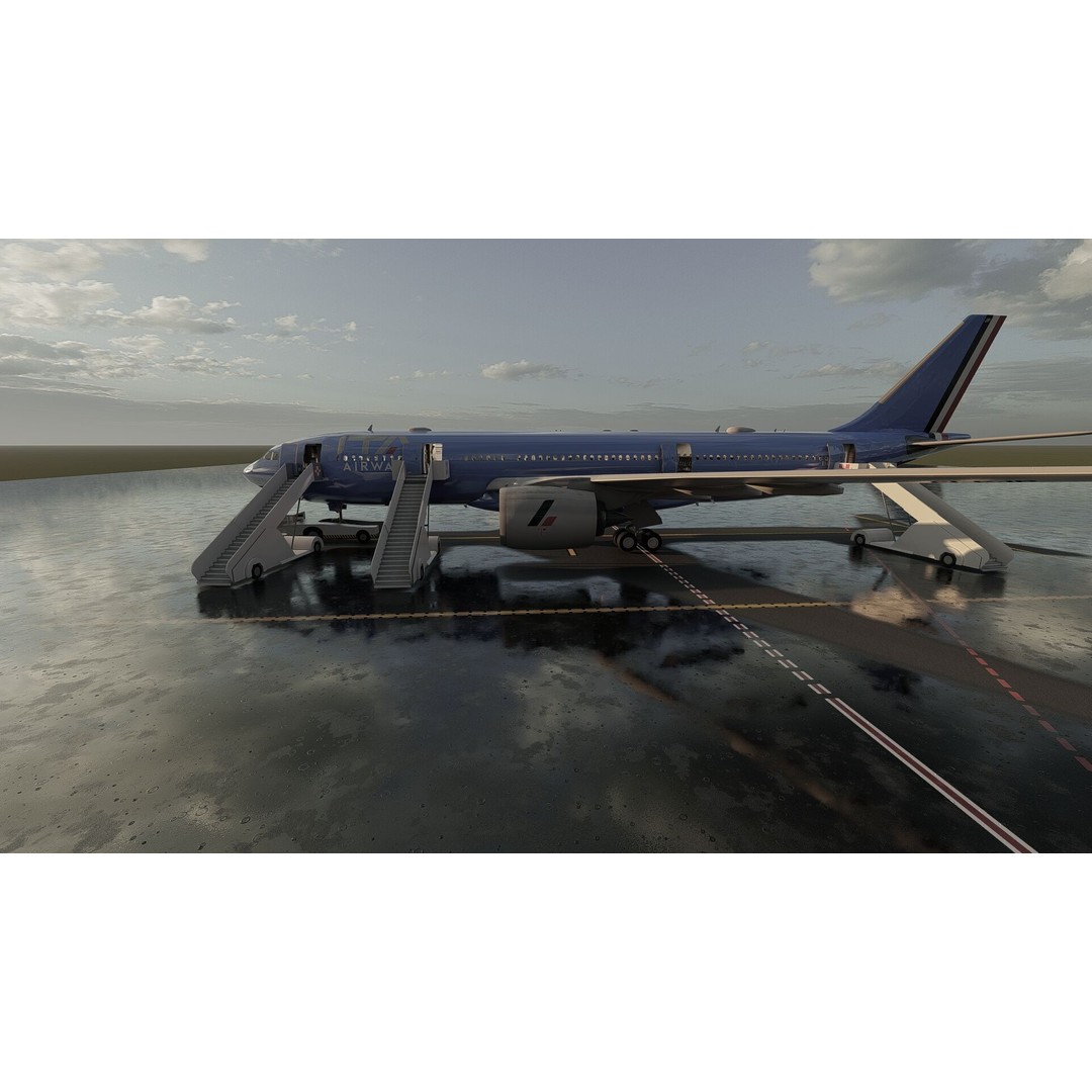 Airbus A330-202 3D Model – Detailed Aircraft Asset for Rendering - View 9