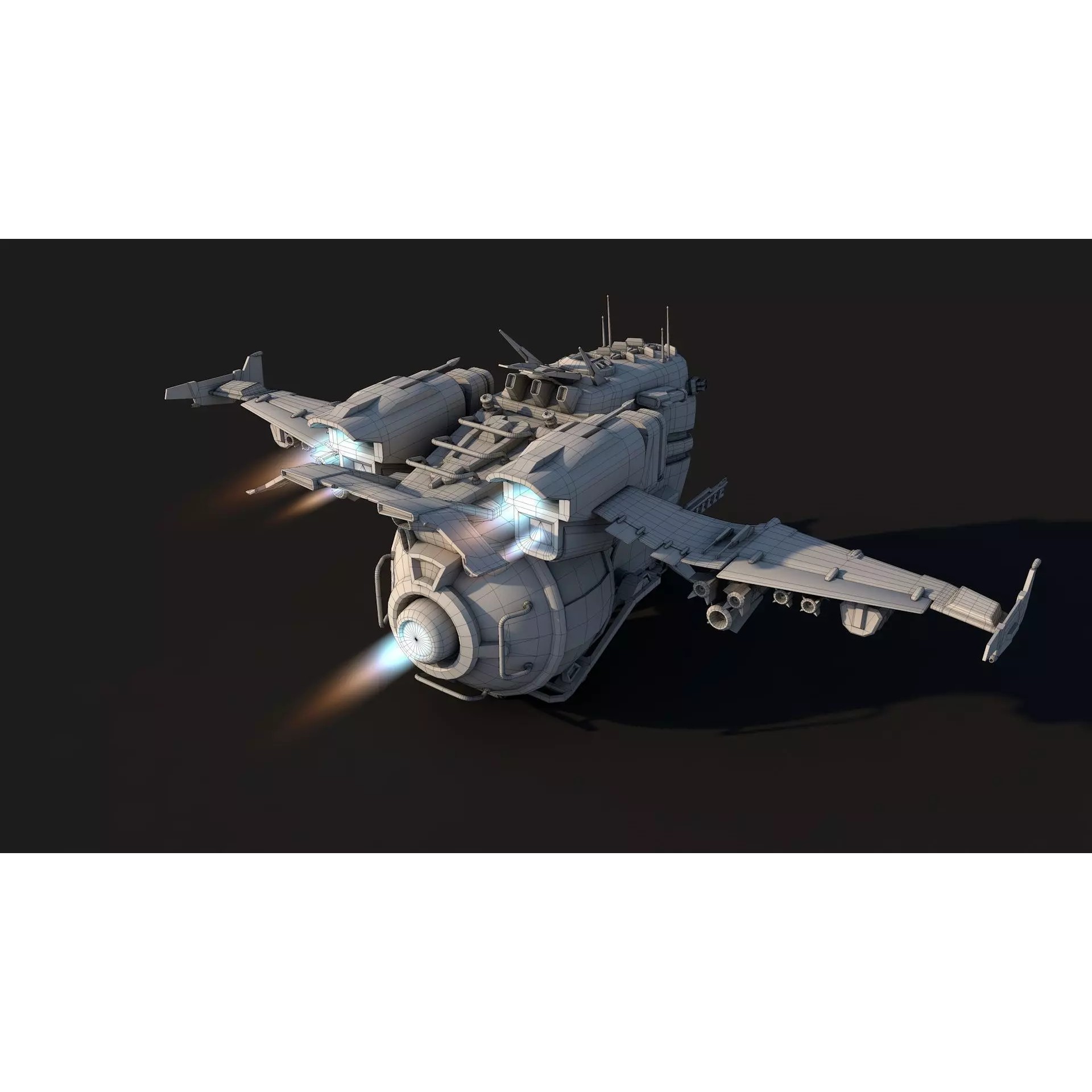 Space Ship 02 - Low-Poly Game-Ready 3D Model
