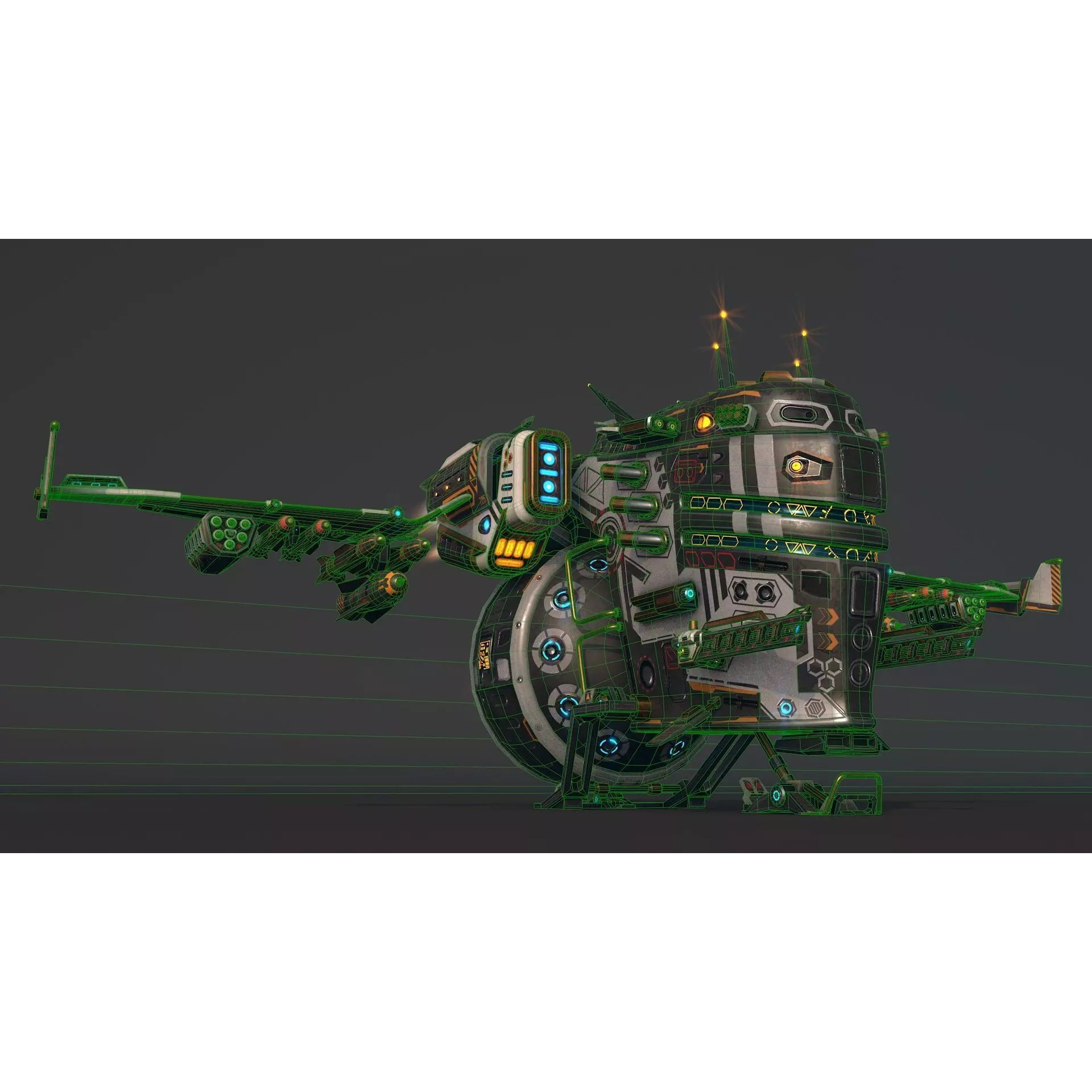 Space Ship 02 - Low-Poly Game-Ready 3D Model - View 10