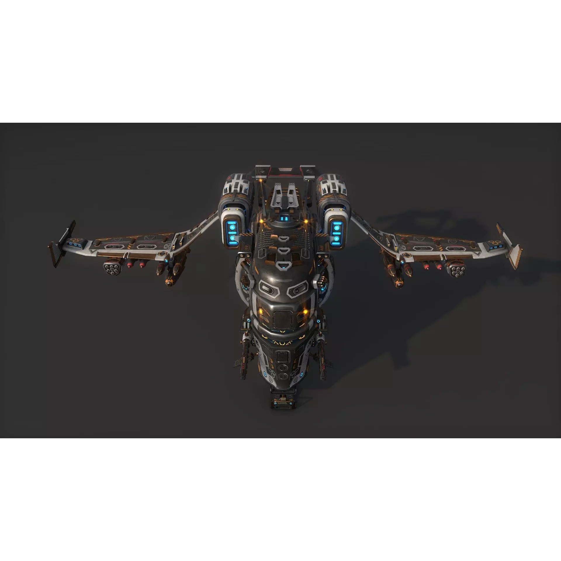 Space Ship 02 - Low-Poly Game-Ready 3D Model - View 13