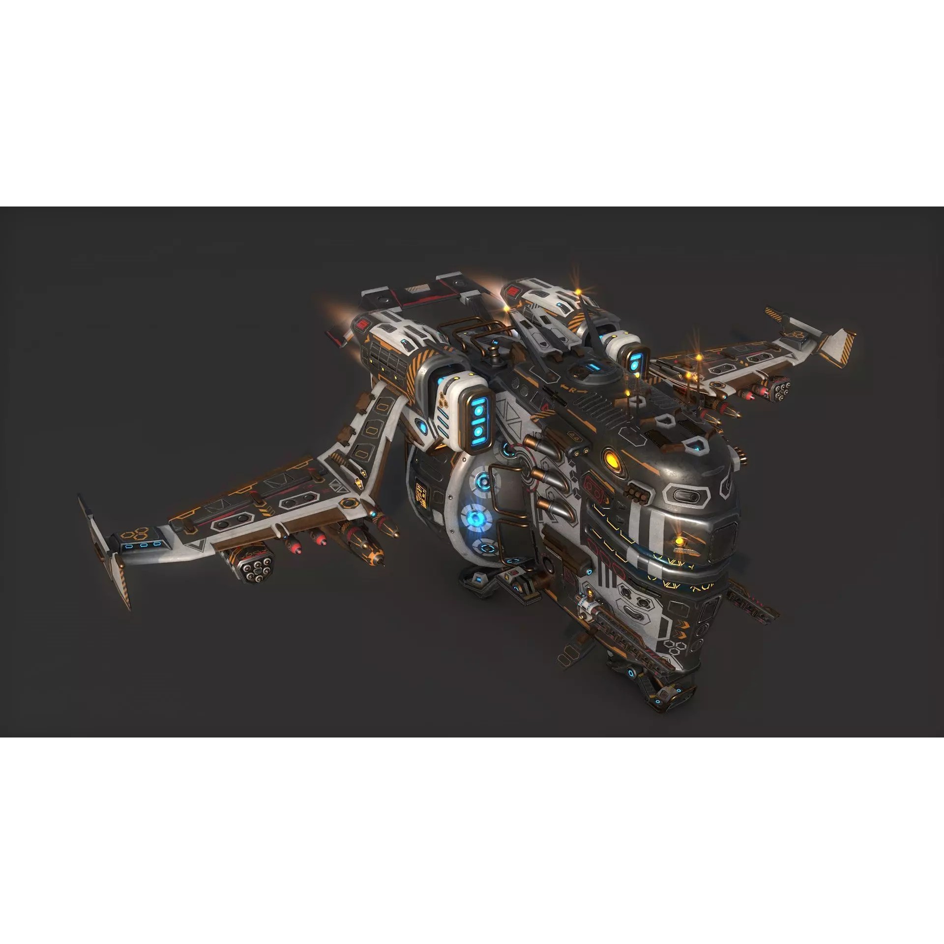 Space Ship 02 - Low-Poly Game-Ready 3D Model - View 14