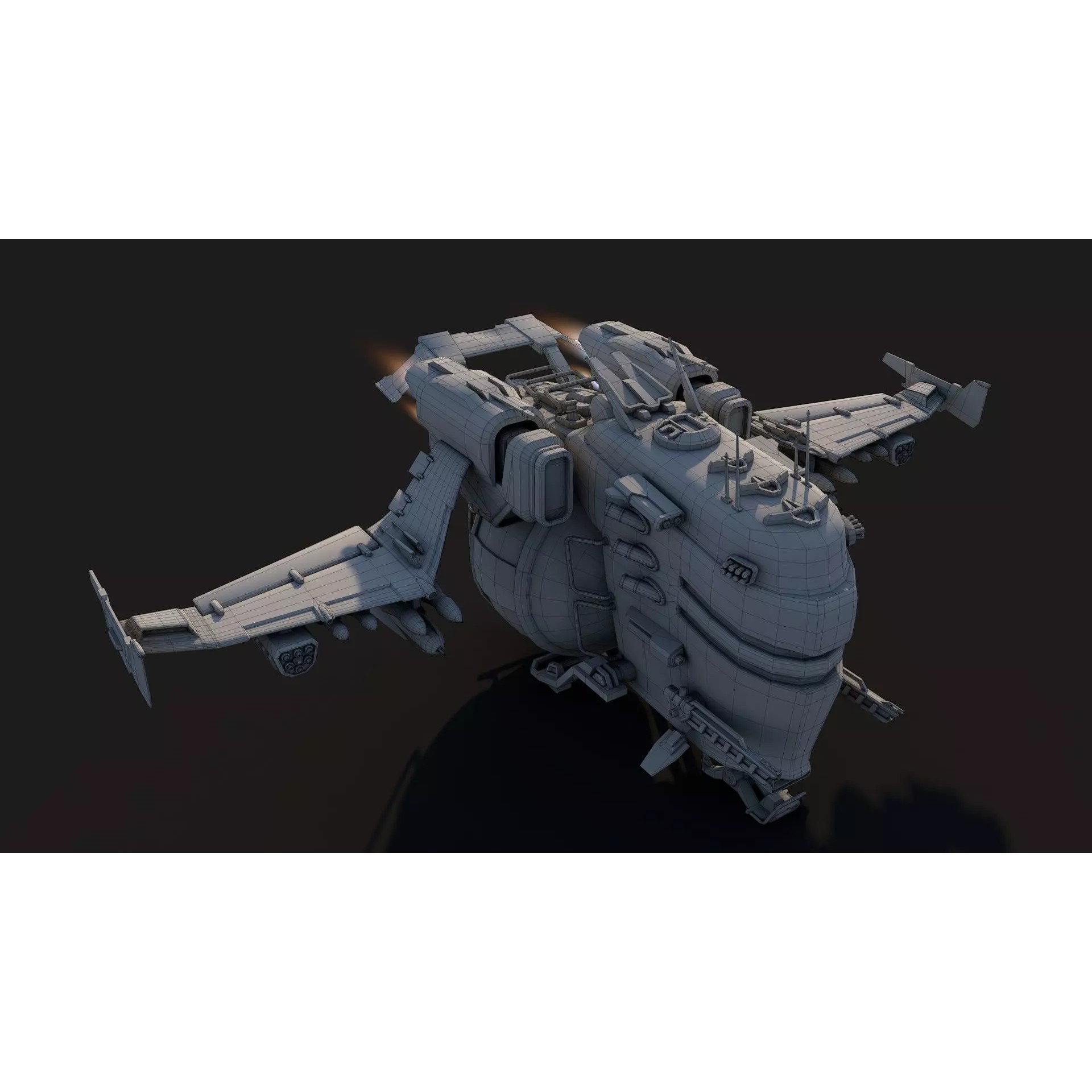 Space Ship 02 - Low-Poly Game-Ready 3D Model - View 15
