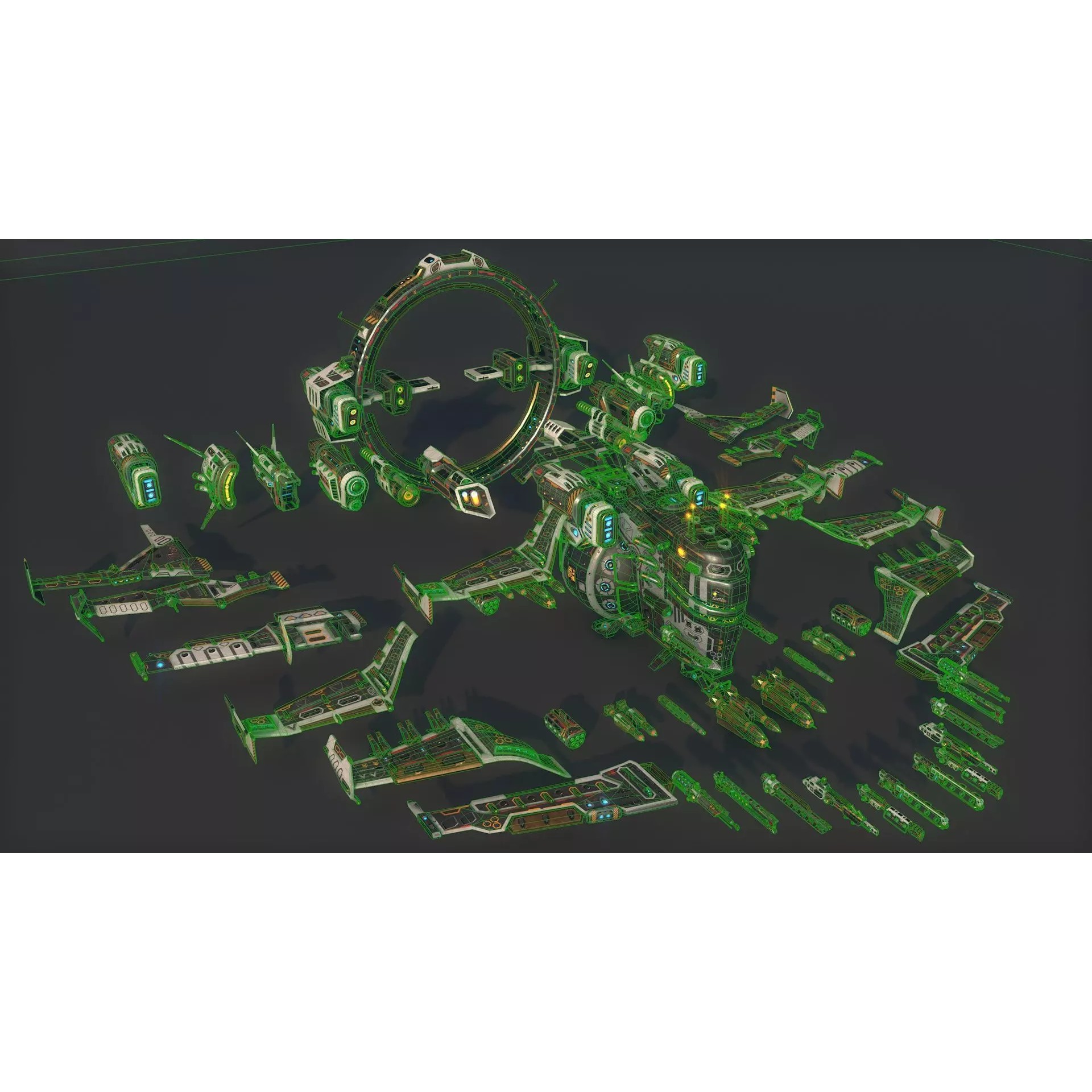 Space Ship 02 - Low-Poly Game-Ready 3D Model - View 4