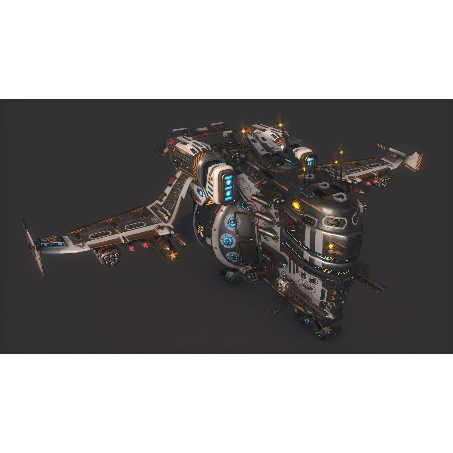 Space Ship 02 - Low-Poly Game-Ready 3D Model - View 6