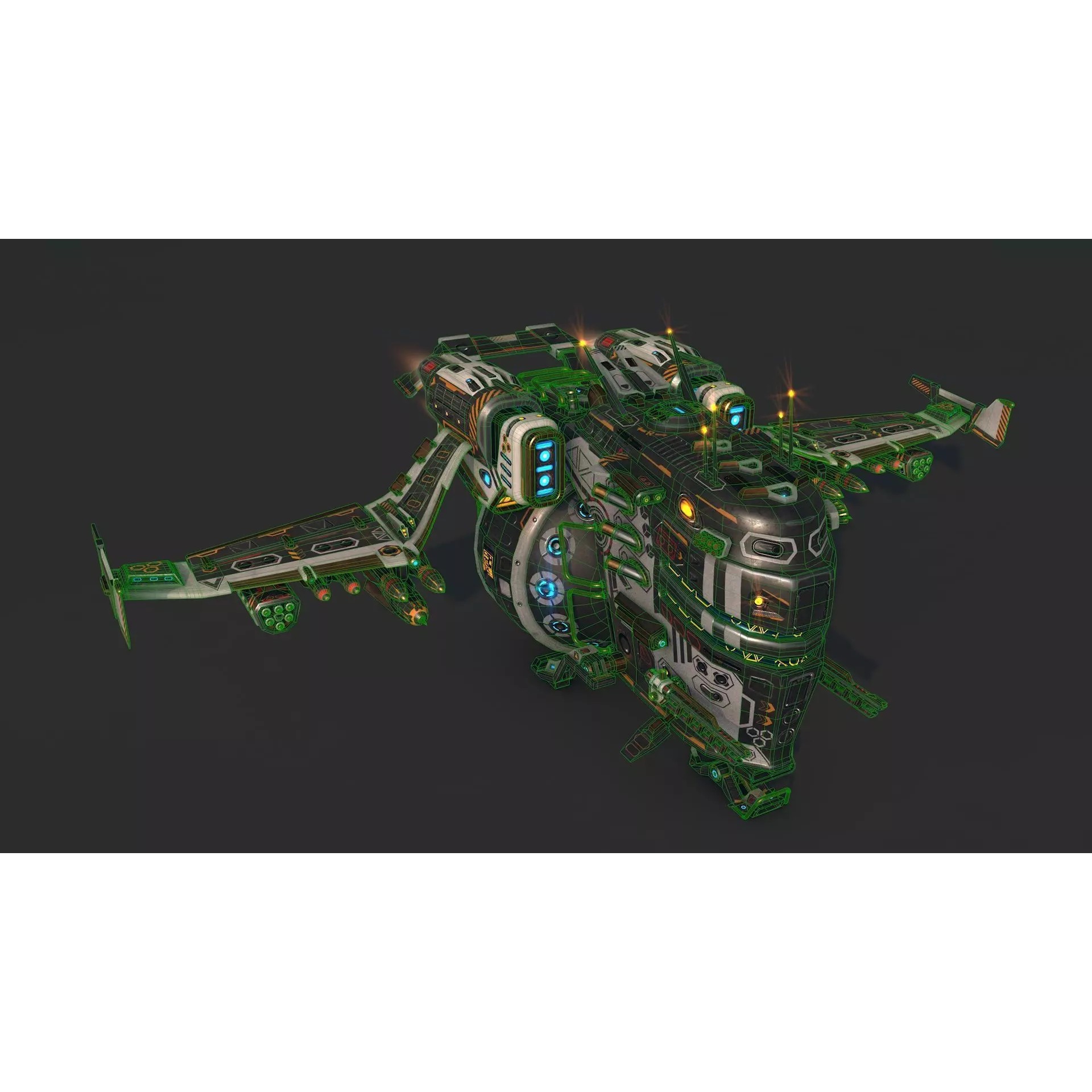 Space Ship 02 - Low-Poly Game-Ready 3D Model - View 7