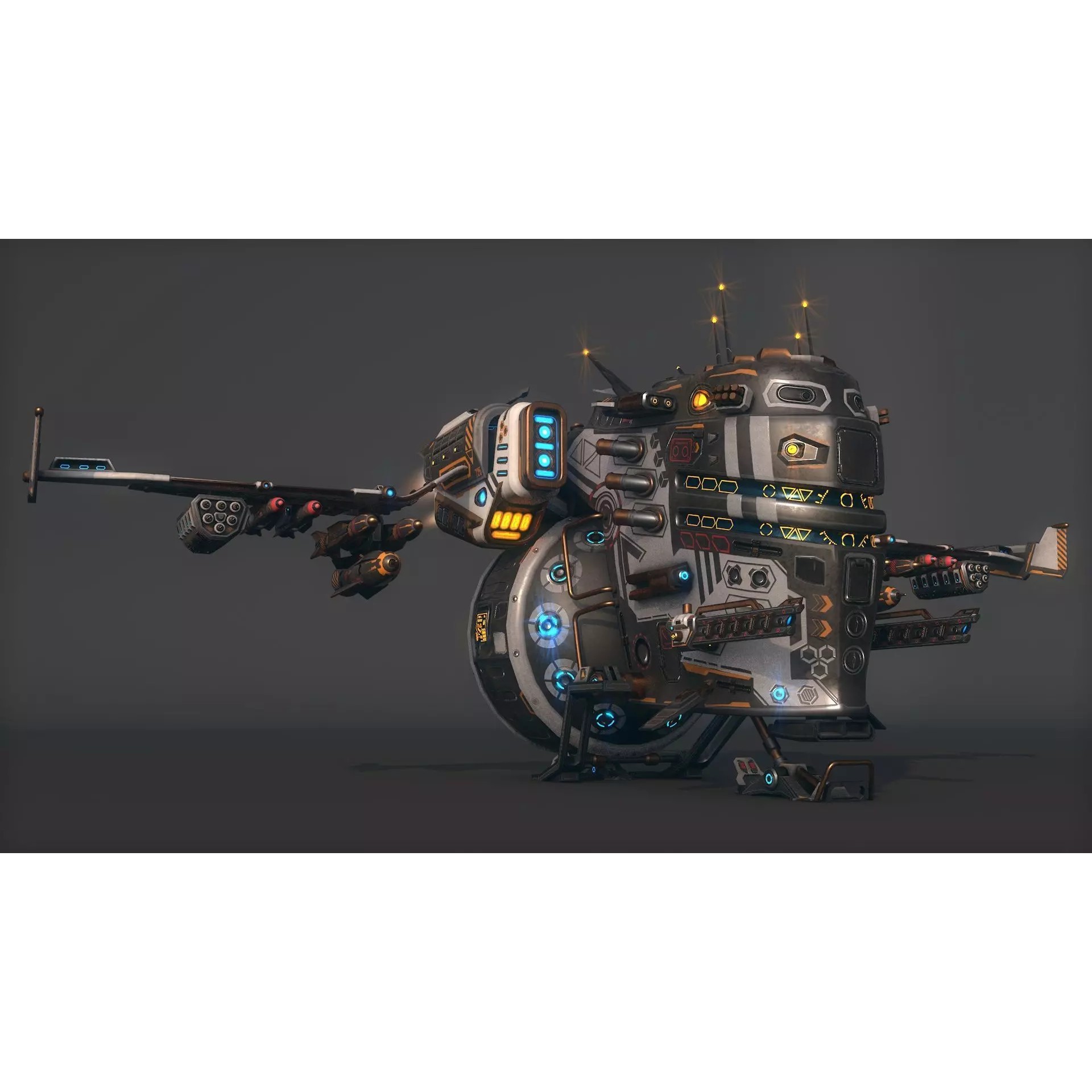 Space Ship 02 - Low-Poly Game-Ready 3D Model - View 8