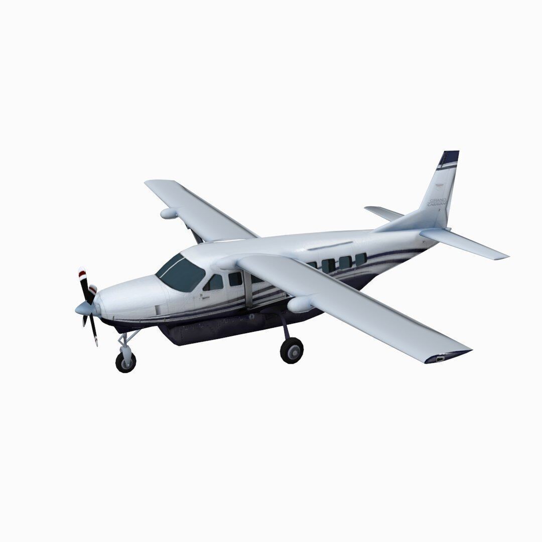 Cessna 208 Caravan 3D Model – Low Poly Game Asset, FBX, OBJ