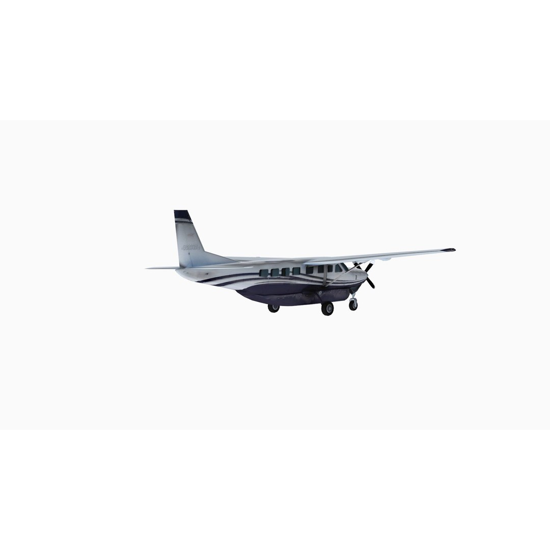 Cessna 208 Caravan 3D Model – Low Poly Game Asset, FBX, OBJ - View 12