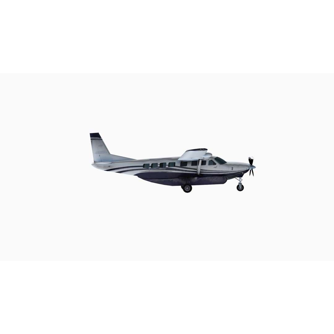 Cessna 208 Caravan 3D Model – Low Poly Game Asset, FBX, OBJ - View 13