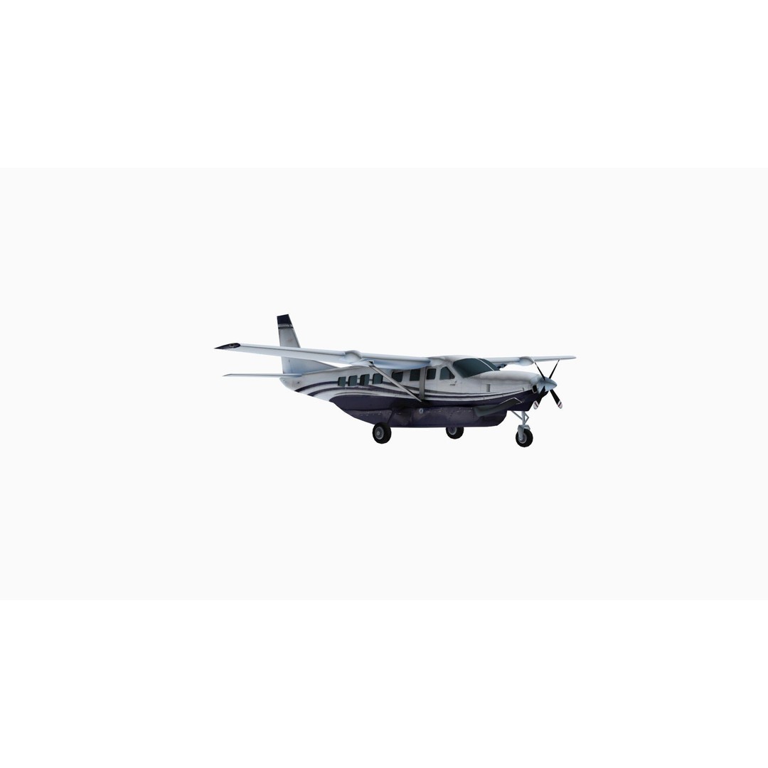 Cessna 208 Caravan 3D Model – Low Poly Game Asset, FBX, OBJ - View 14