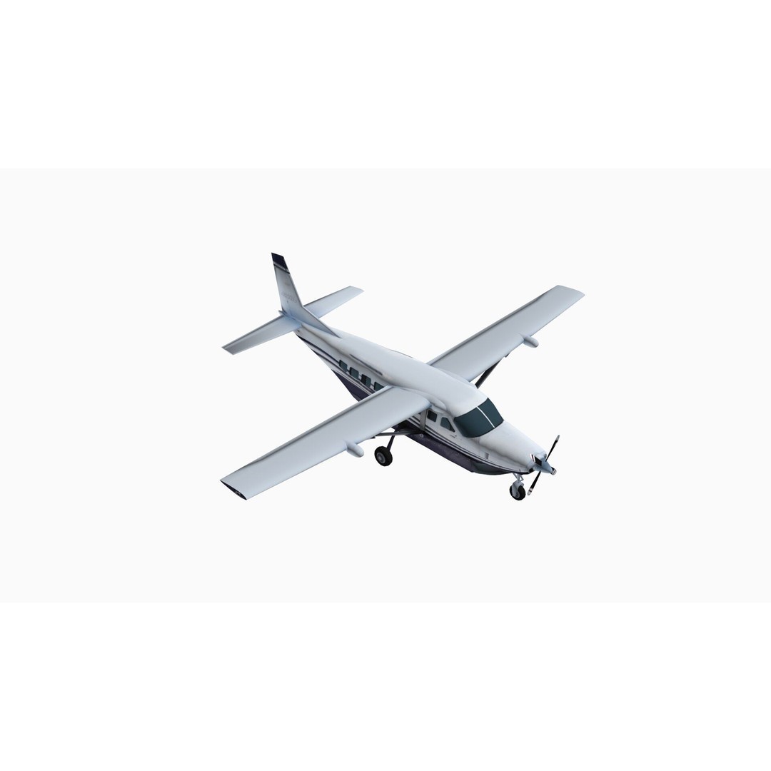 Cessna 208 Caravan 3D Model – Low Poly Game Asset, FBX, OBJ - View 15