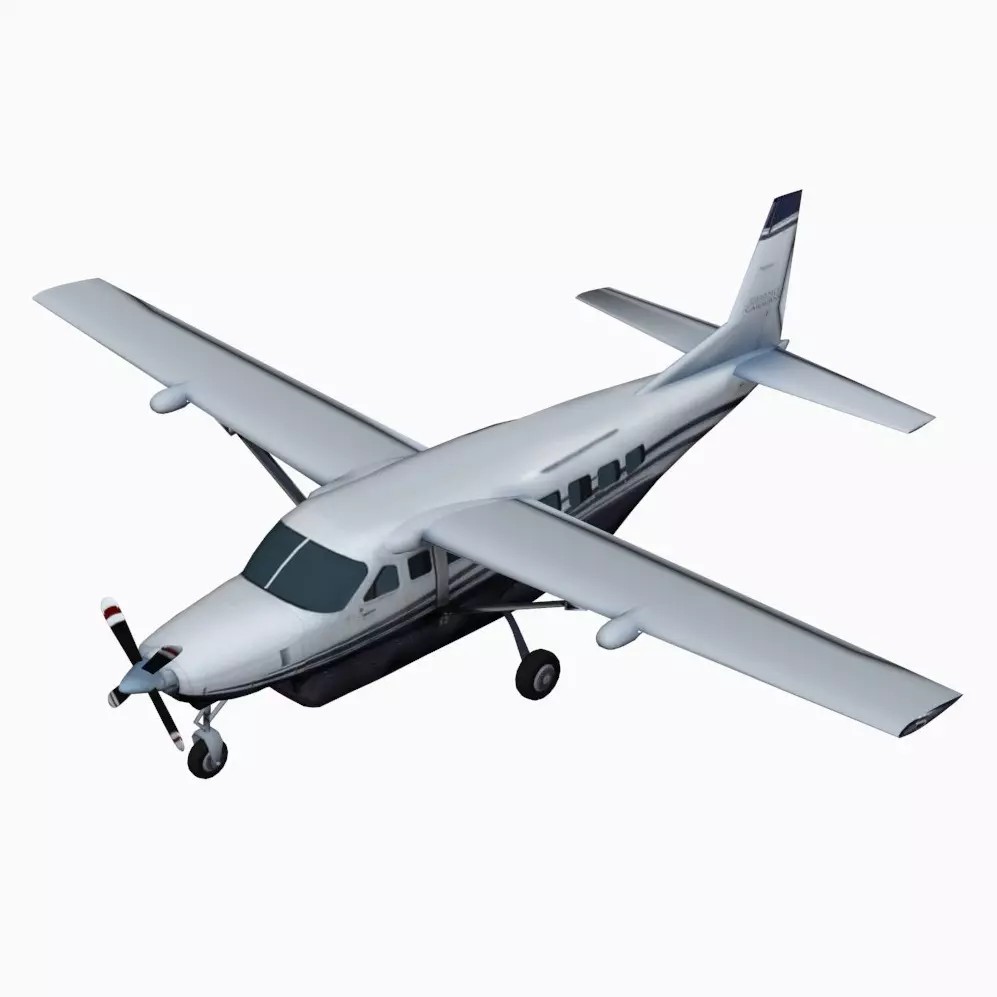 Cessna 208 Caravan 3D Model – Low Poly Game Asset, FBX, OBJ - View 2