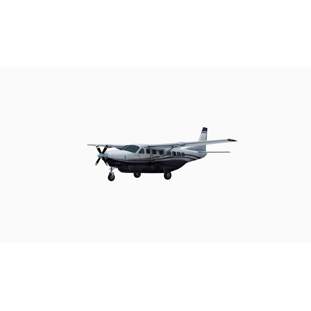 Cessna 208 Caravan 3D Model – Low Poly Game Asset, FBX, OBJ - View 5