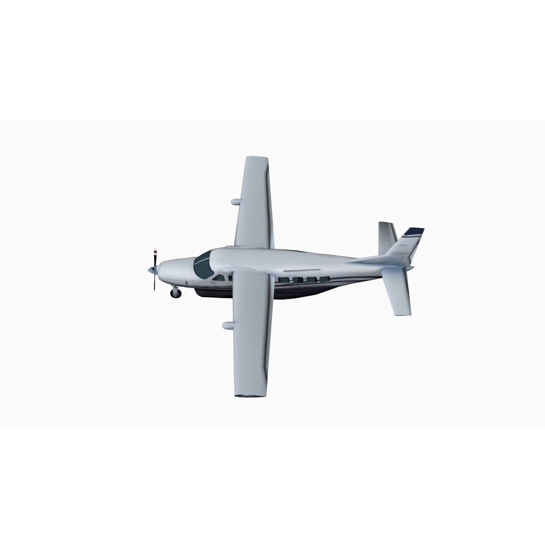 Cessna 208 Caravan 3D Model – Low Poly Game Asset, FBX, OBJ - View 7