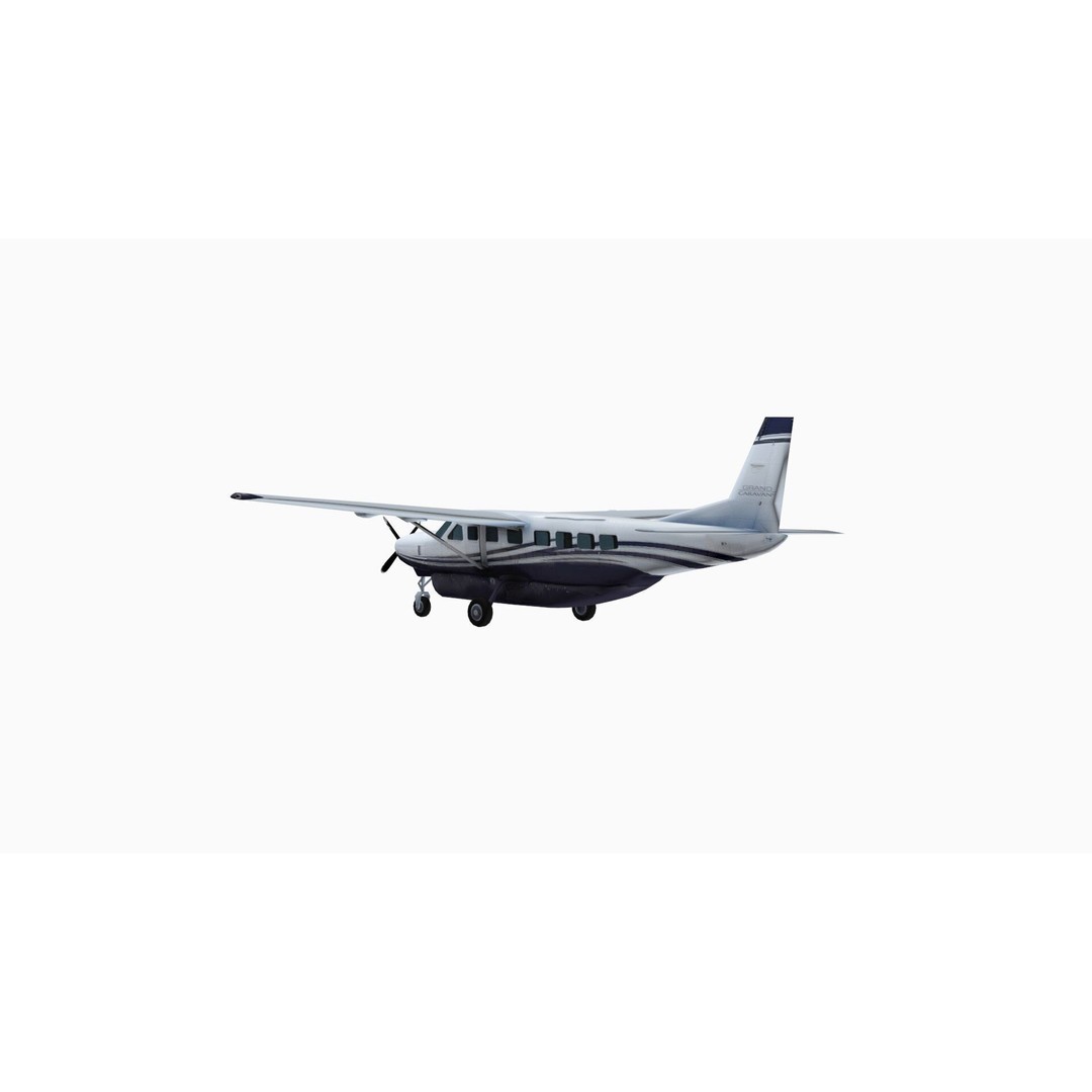 Cessna 208 Caravan 3D Model – Low Poly Game Asset, FBX, OBJ - View 8