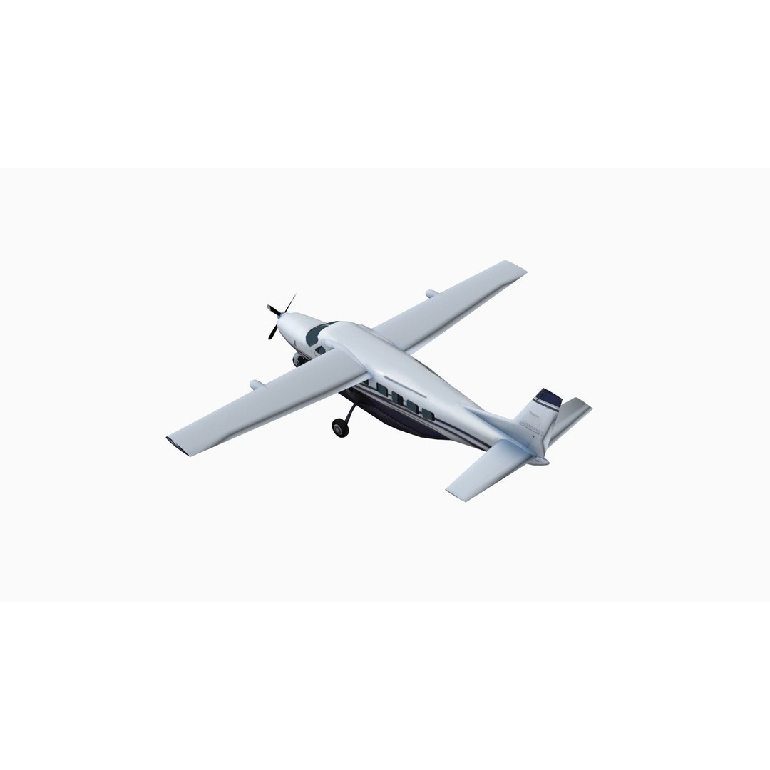 Cessna 208 Caravan 3D Model – Low Poly Game Asset, FBX, OBJ - View 9