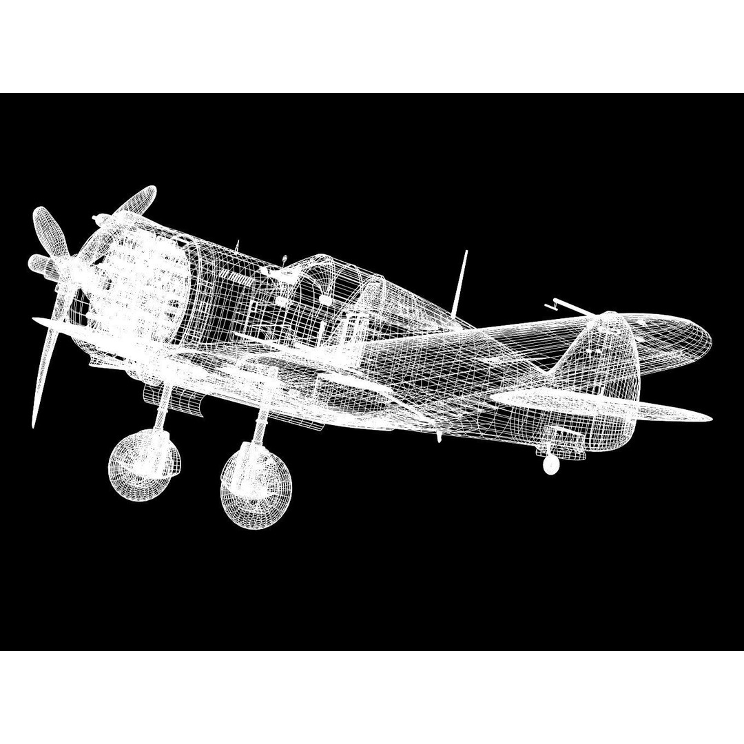 Curtiss-Wright P-36 Hawk 75 A4 3D Model – High Poly Military Aircraft, FBX