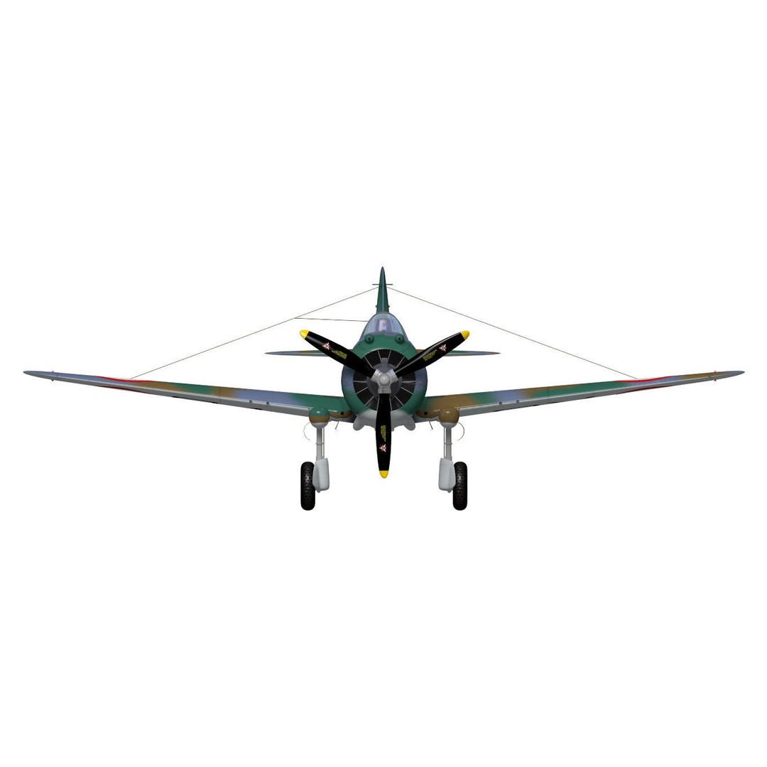 Curtiss-Wright P-36 Hawk 75 A4 3D Model – High Poly Military Aircraft, FBX - View 14