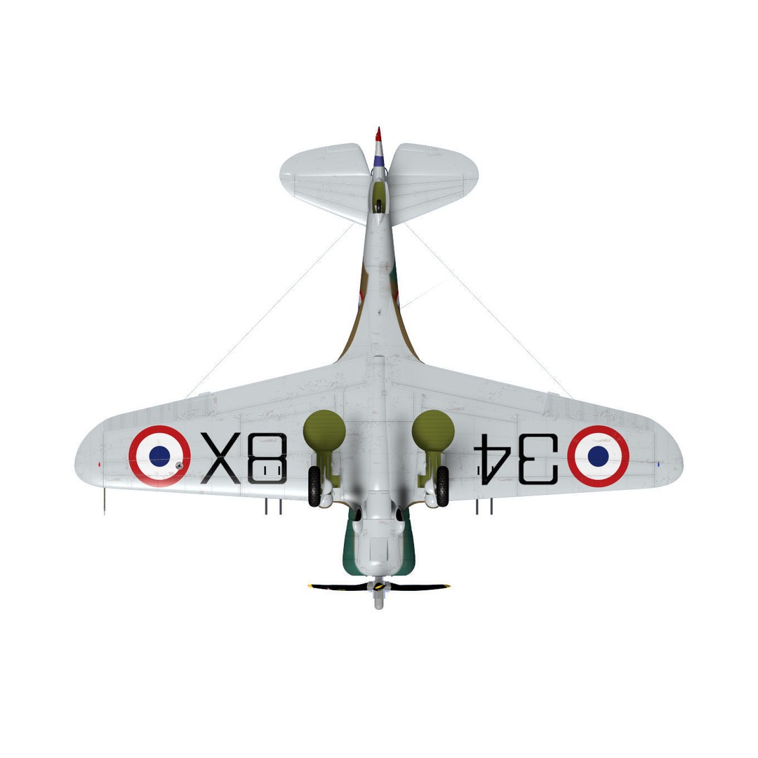 Curtiss-Wright P-36 Hawk 75 A4 3D Model – High Poly Military Aircraft, FBX - View 17