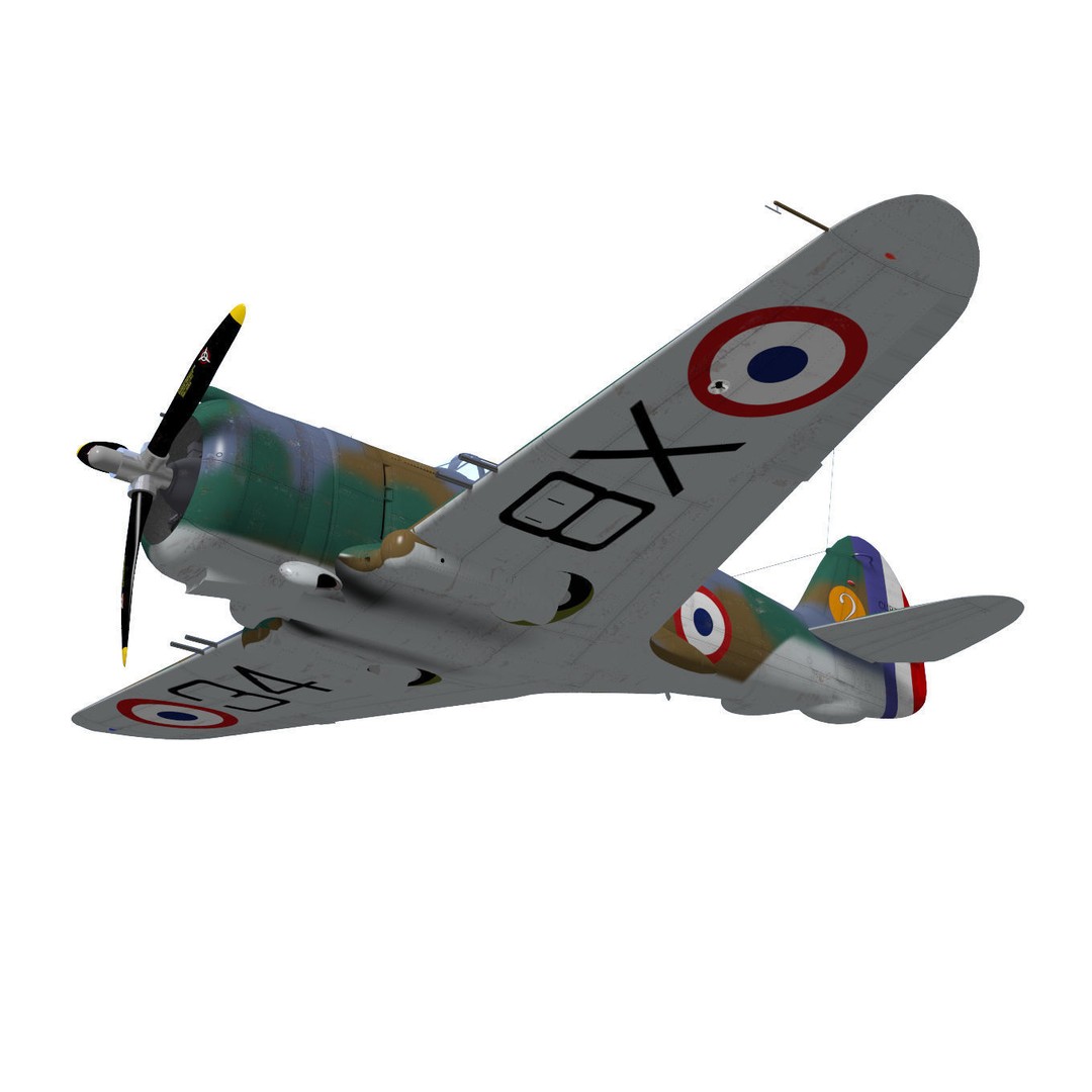 Curtiss-Wright P-36 Hawk 75 A4 3D Model – High Poly Military Aircraft, FBX - View 5
