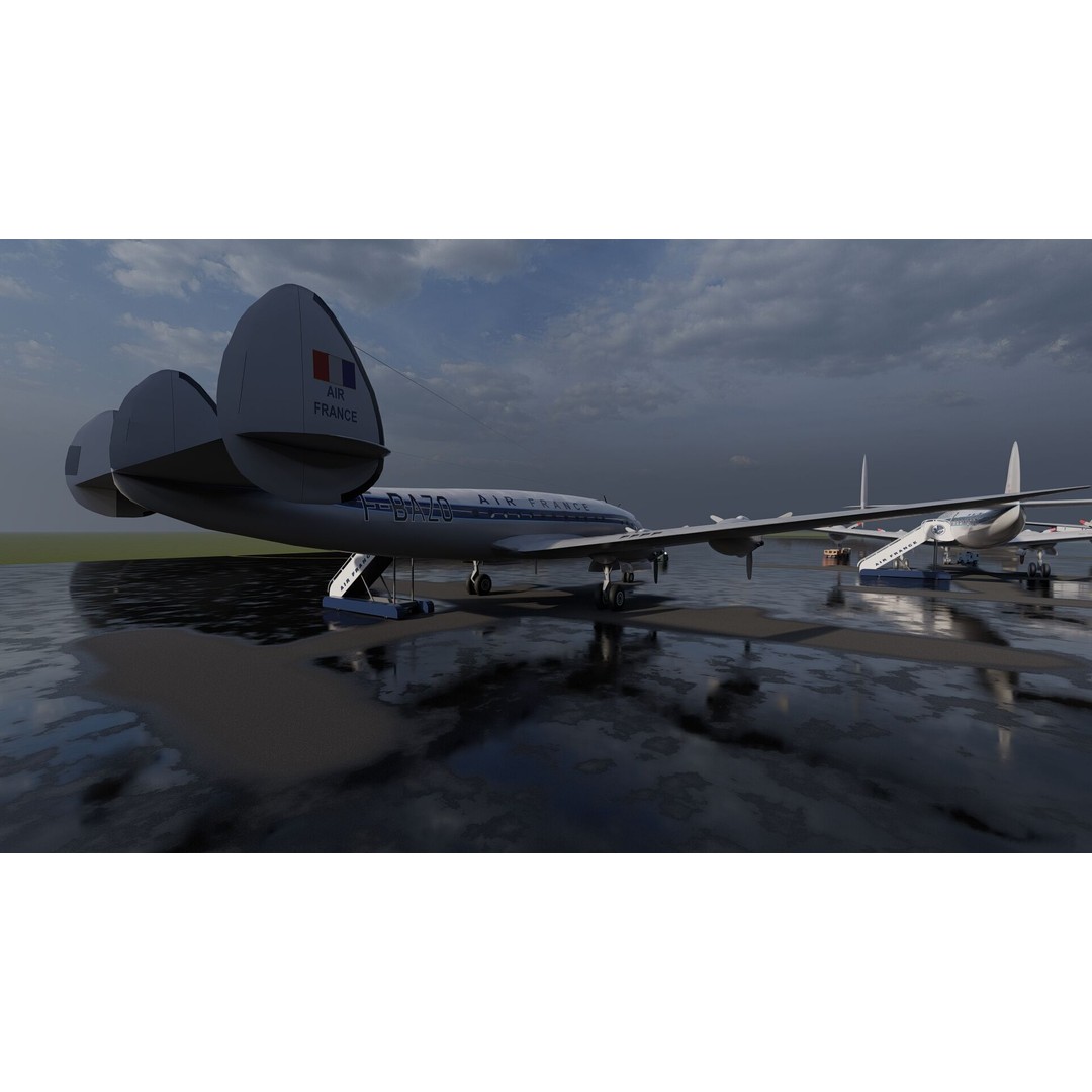 Constellation L-749 3D Model – Detailed Aircraft, SketchUp & Lumion Formats - View 10