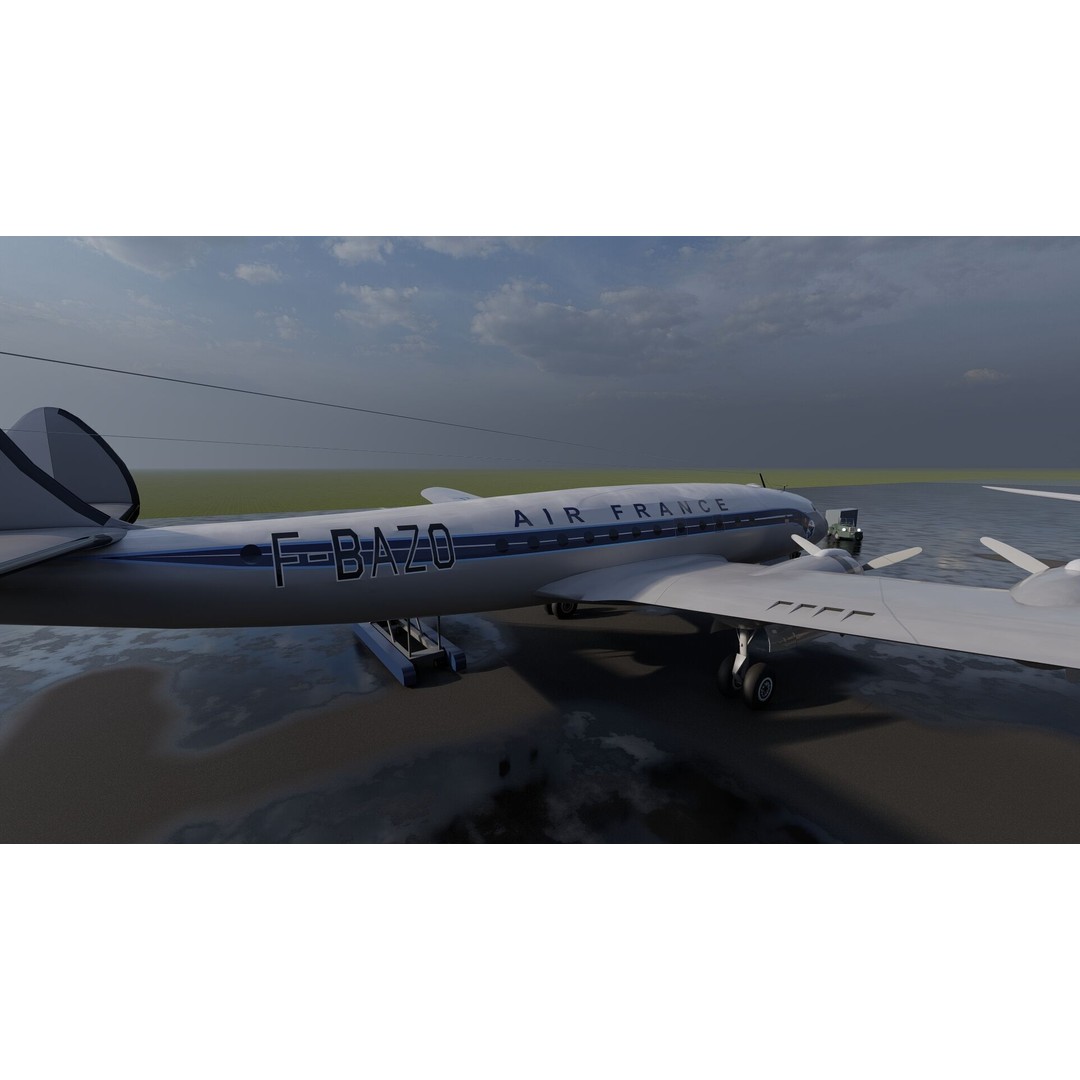 Constellation L-749 3D Model – Detailed Aircraft, SketchUp & Lumion Formats - View 11