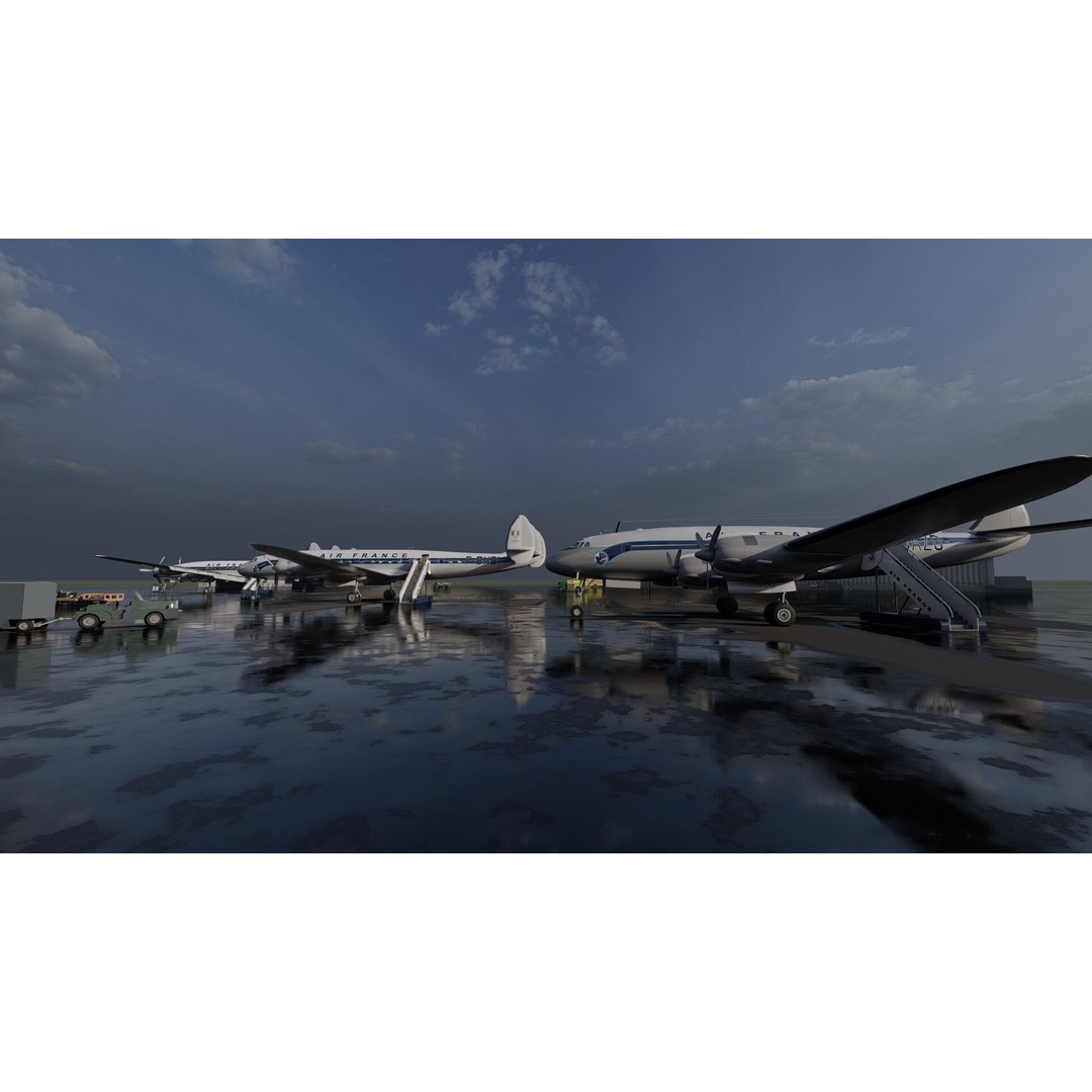 Constellation L-749 3D Model – Detailed Aircraft, SketchUp & Lumion Formats - View 3