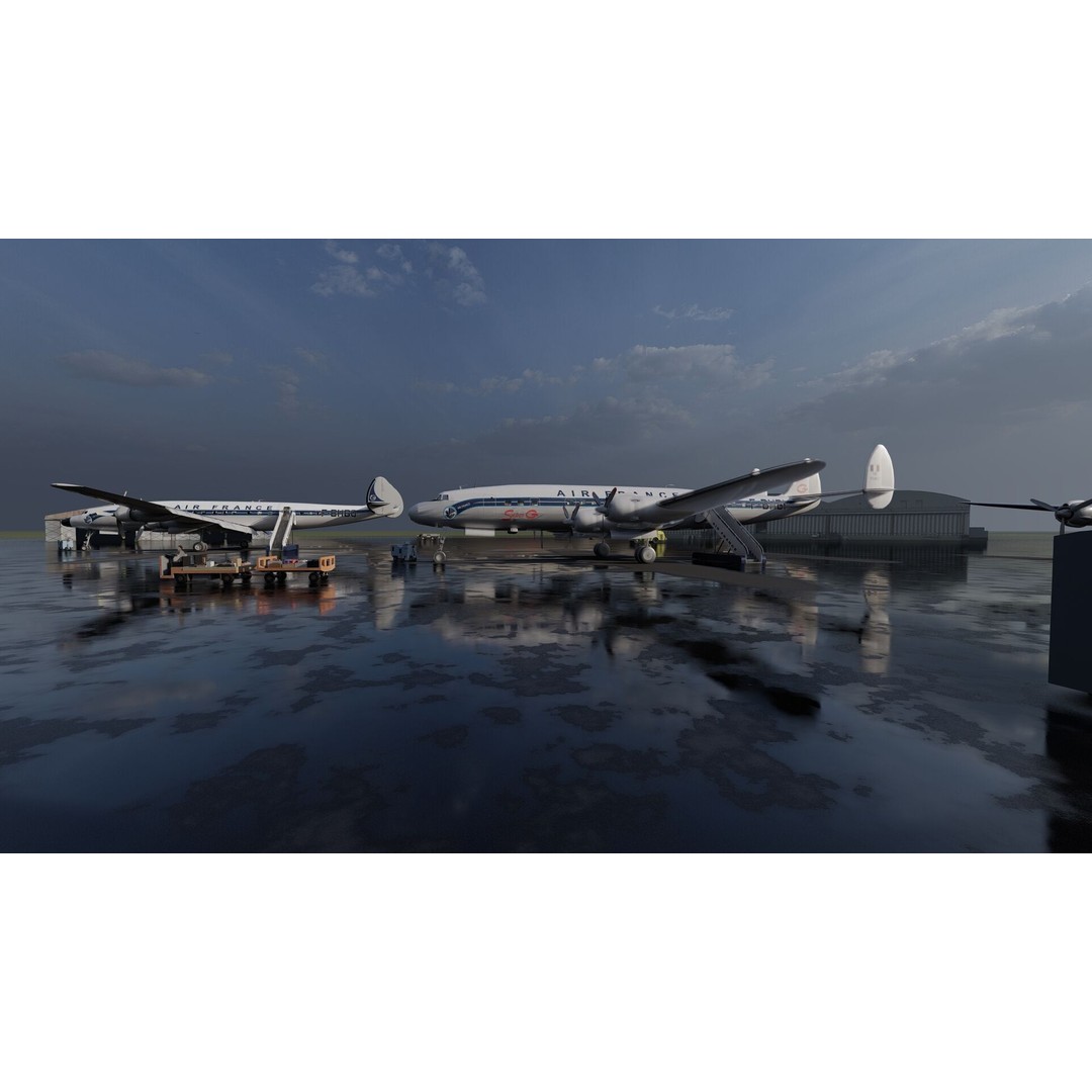 Constellation L-749 3D Model – Detailed Aircraft, SketchUp & Lumion Formats - View 4