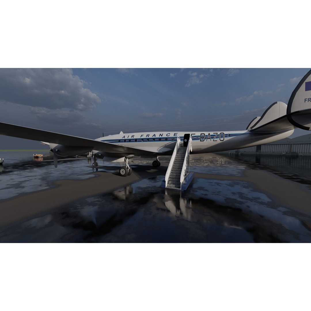 Constellation L-749 3D Model – Detailed Aircraft, SketchUp & Lumion Formats - View 9