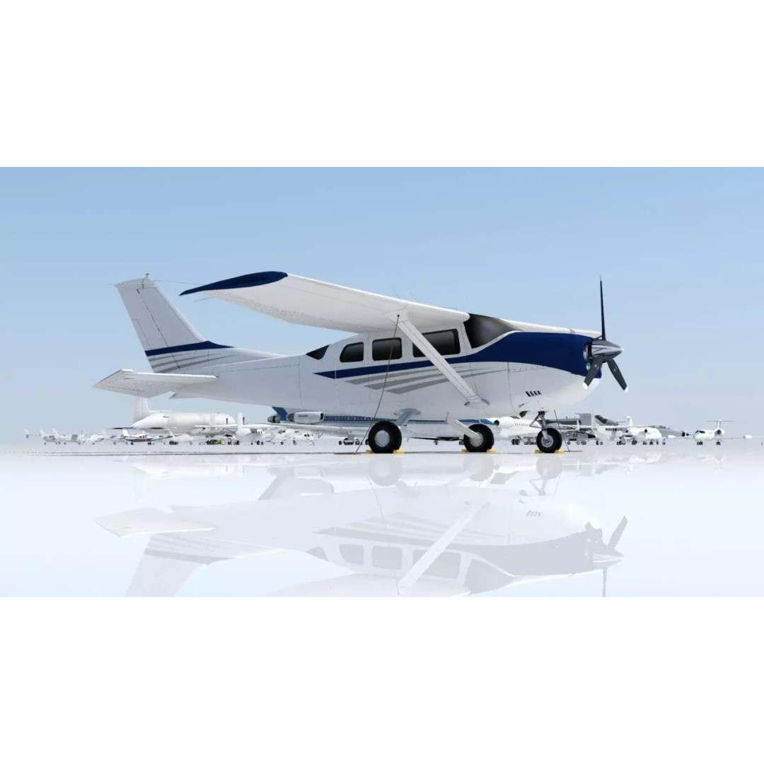 Cessna 206 3D Model – Low Poly Static Mesh for Scenery Development - View 2