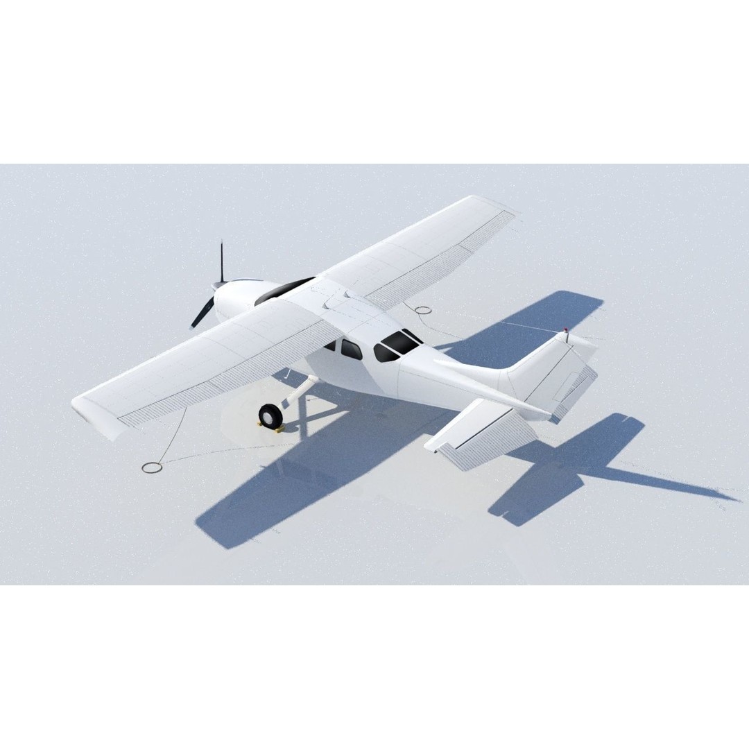 Cessna 206 3D Model – Low Poly Static Mesh for Scenery Development - View 6