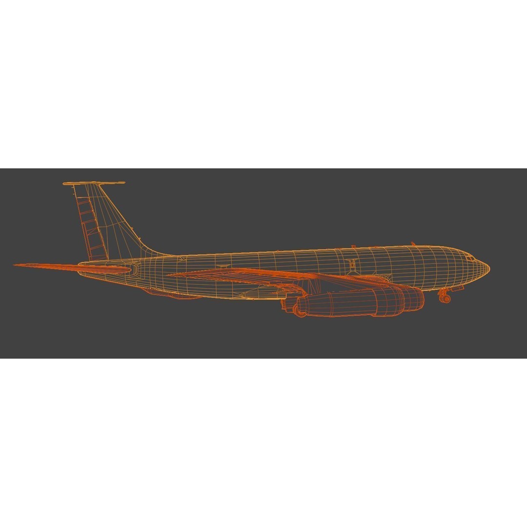Boeing OC-135B Open Skies 3D Model – Low Poly Game Asset, FBX, OBJ - View 10