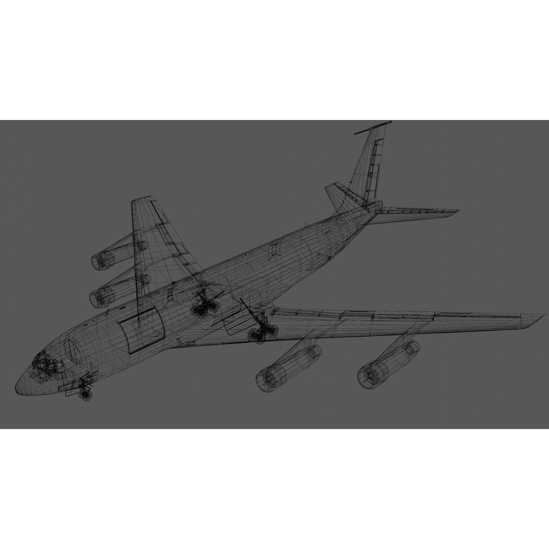 Boeing OC-135B Open Skies 3D Model – Low Poly Game Asset, FBX, OBJ - View 13